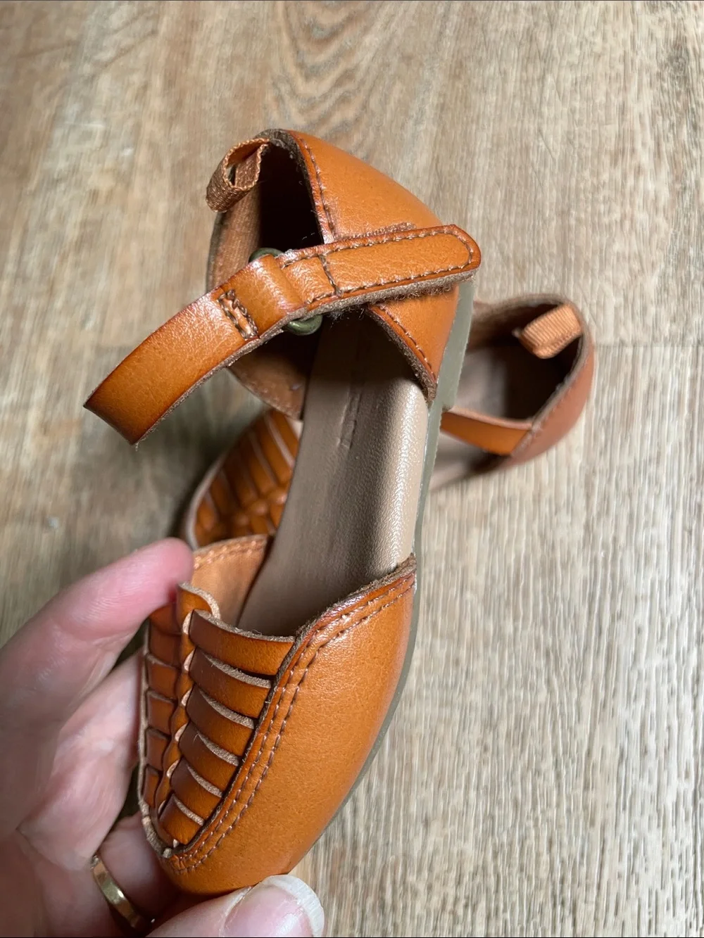 Old Navy Huarache Sandals Faux Leather Woven Toe Size 11 Toddler Girls Shoes